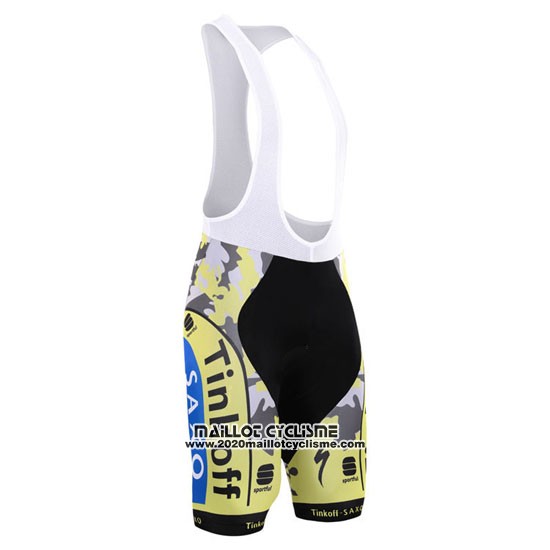 2015 Maillot Ciclismo Tinkoff Saxo Bank Noir et Jaune Manches Courtes et Cuissard